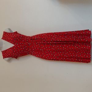 Leota Red Sleeveless Belted V-Neck Faux-Wrap Dress Size XS